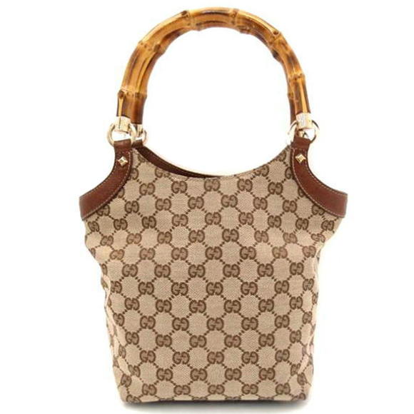 Gucci Canvas Tote Bamboo Brown GG - Picture 2 of 6
